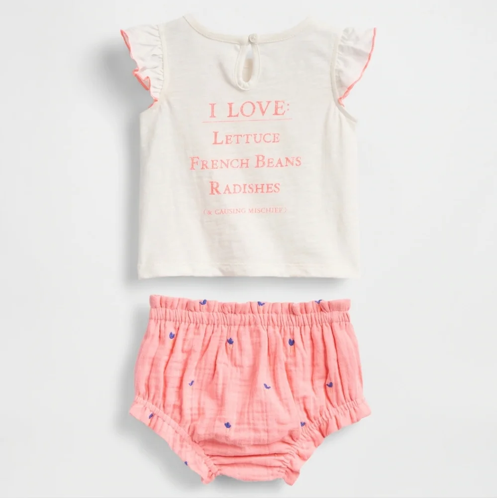 NWT Gap Baby Girl's Peter Rabbit  T Shirt Outfit Set Size 6-12 M